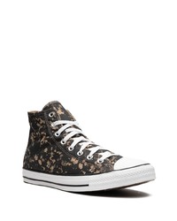 schwarze Mit Batikmuster hohe Sneakers aus Segeltuch von Converse