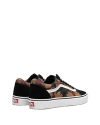 schwarze Mit Batikmuster Segeltuch niedrige Sneakers von Vans