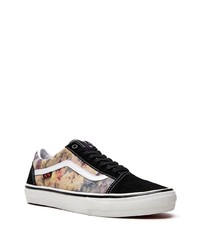 schwarze Mit Batikmuster Segeltuch niedrige Sneakers von Vans