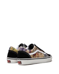 schwarze Mit Batikmuster Segeltuch niedrige Sneakers von Vans