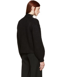 schwarze Mohair Strickjacke von Acne Studios