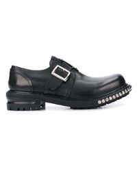 schwarze Monks aus Leder von Alexander McQueen