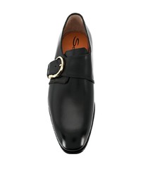 schwarze Monks aus Leder von Santoni