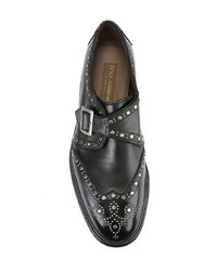 schwarze Monks aus Leder von Dolce & Gabbana