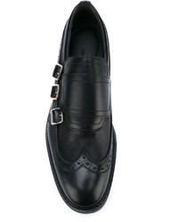 schwarze Monks aus Leder von Alexander McQueen