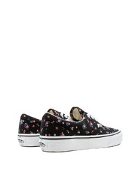 schwarze niedrige Sneakers mit Blumenmuster von Vans