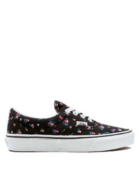 schwarze niedrige Sneakers mit Blumenmuster von Vans