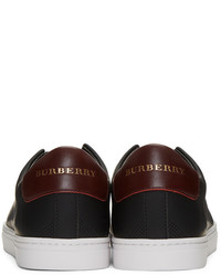 schwarze niedrige Sneakers mit Karomuster von Burberry