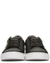 schwarze niedrige Sneakers mit Karomuster von Burberry