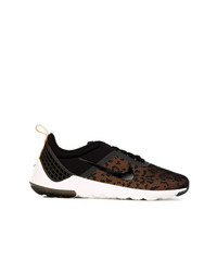 schwarze niedrige Sneakers mit Leopardenmuster von Nike