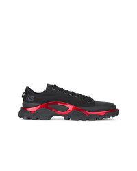 schwarze niedrige Sneakers von Adidas By Raf Simons