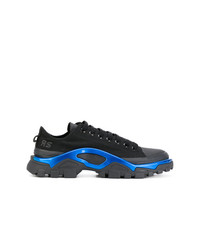 schwarze niedrige Sneakers von Adidas By Raf Simons