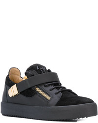 schwarze niedrige Sneakers von Giuseppe Zanotti Design