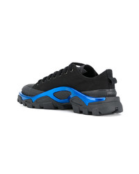 schwarze niedrige Sneakers von Adidas By Raf Simons