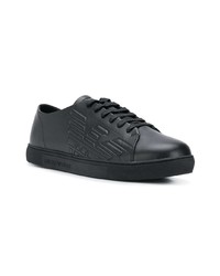 schwarze niedrige Sneakers von Emporio Armani