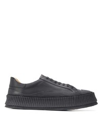 schwarze niedrige Sneakers von Jil Sander