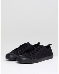 schwarze niedrige Sneakers von New Look