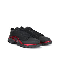 schwarze niedrige Sneakers von Adidas By Raf Simons