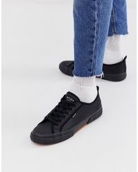 schwarze niedrige Sneakers von Nicce London