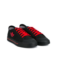 schwarze niedrige Sneakers von Adidas By Raf Simons