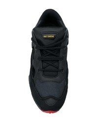 schwarze niedrige Sneakers von Adidas By Raf Simons