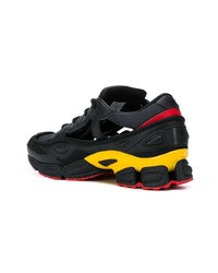 schwarze niedrige Sneakers von Adidas By Raf Simons