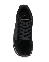 schwarze niedrige Sneakers von Emporio Armani