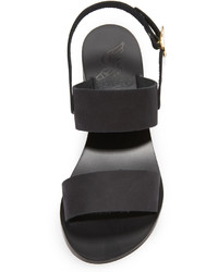 schwarze Nubuk Sandalen von Ancient Greek Sandals