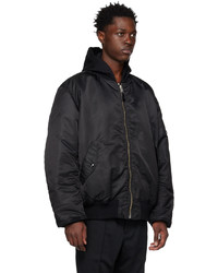 schwarze Nylon Bomberjacke von Mastermind World