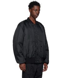 schwarze Nylon Bomberjacke von Mastermind World