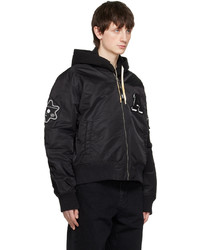 schwarze Nylon Bomberjacke von Axel Arigato