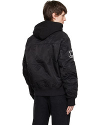 schwarze Nylon Bomberjacke von Axel Arigato