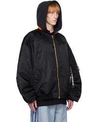 schwarze Nylon Bomberjacke von Vetements