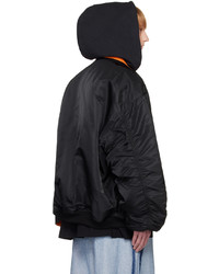 schwarze Nylon Bomberjacke von Vetements