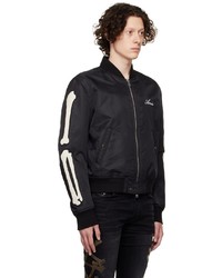 schwarze Nylon Bomberjacke von Amiri