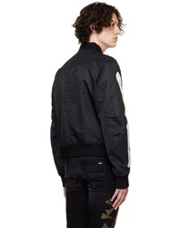 schwarze Nylon Bomberjacke von Amiri