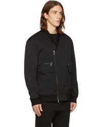 schwarze Nylon Bomberjacke von Helmut Lang