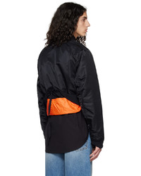 schwarze Nylon Bomberjacke von Marina Yee