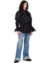 schwarze Nylon Bomberjacke von Marina Yee