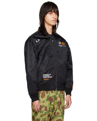 schwarze Nylon Bomberjacke von AAPE BY A BATHING APE