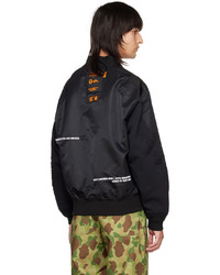 schwarze Nylon Bomberjacke von AAPE BY A BATHING APE