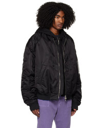 schwarze Nylon Bomberjacke von Juun.J