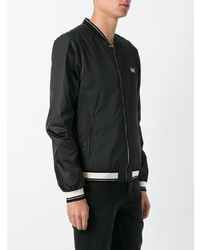 schwarze Nylon Bomberjacke von Dolce & Gabbana