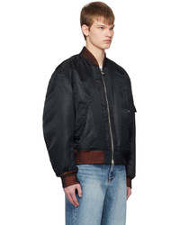 schwarze Nylon Bomberjacke von Solid Homme