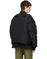 schwarze Nylon Bomberjacke von Julius