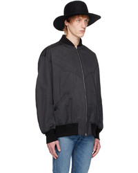 schwarze Nylon Bomberjacke von The Letters