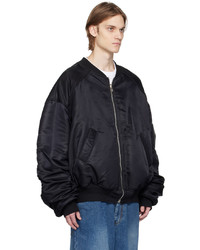 schwarze Nylon Bomberjacke von Juun.J