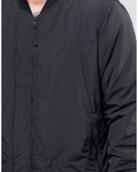 schwarze Nylon Bomberjacke von Selected