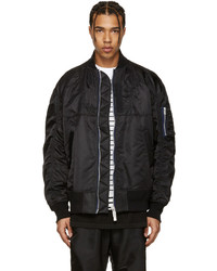 schwarze Nylon Bomberjacke von Sacai