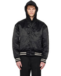 schwarze Nylon Bomberjacke von Solid Homme